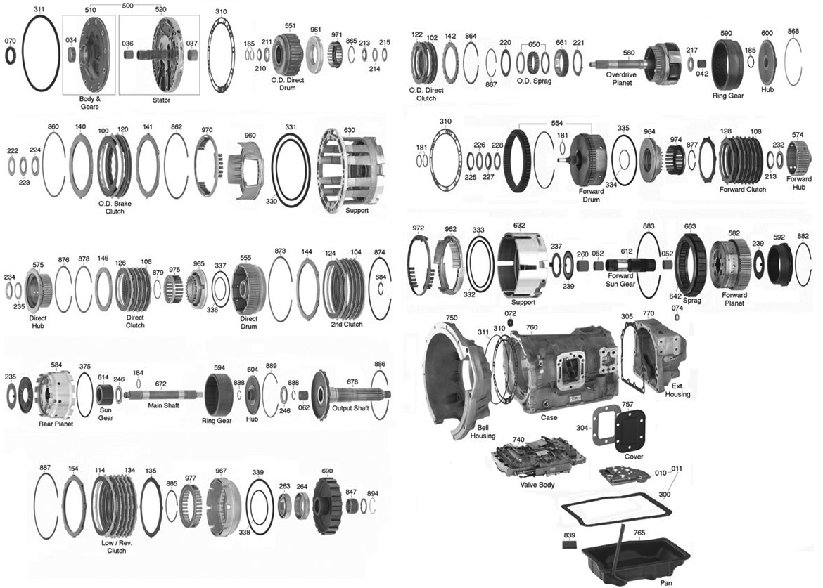 AW450 TRANSMISSION PARTS DIAGRAM VISTA TRANSMISSION PARTS