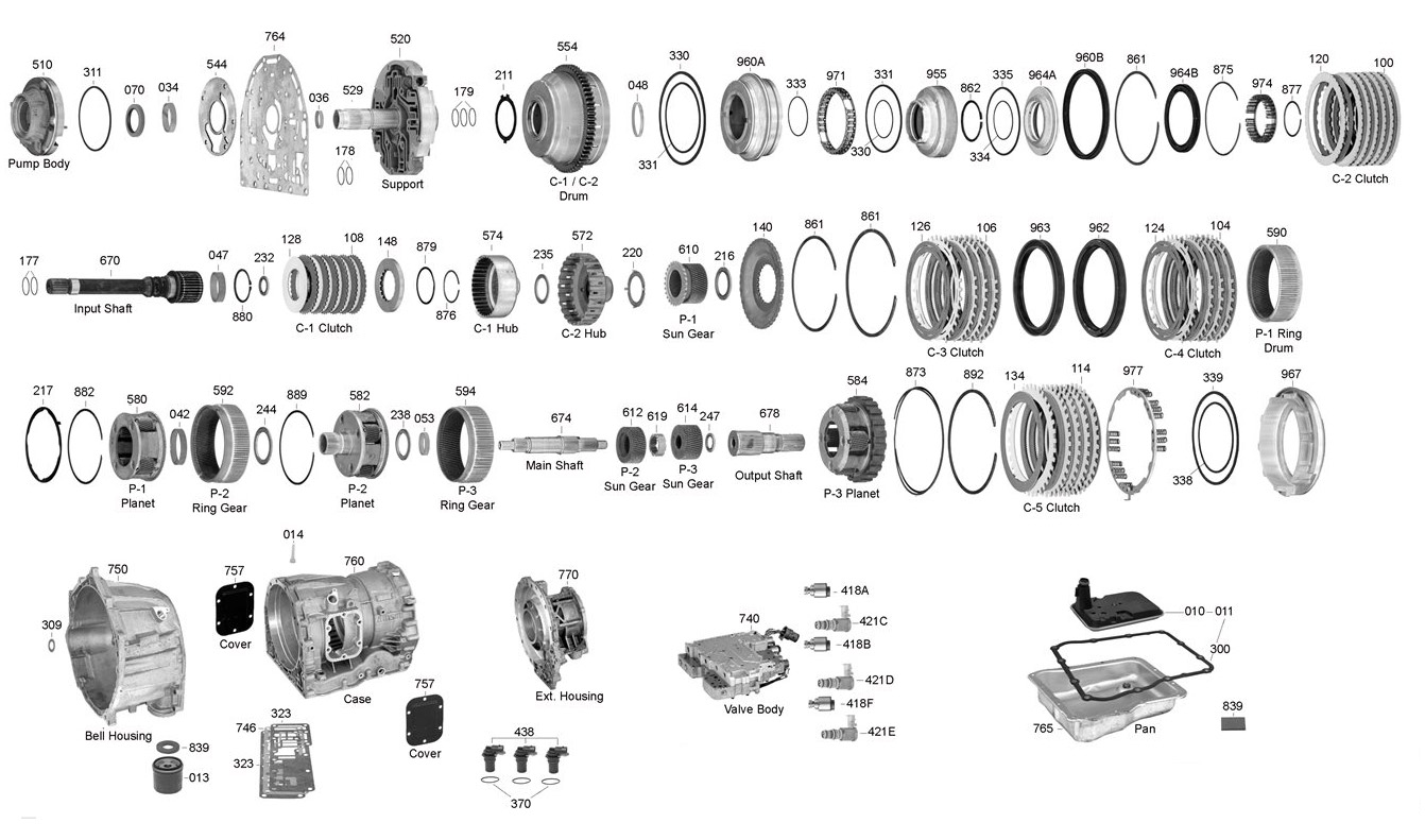 LCT1000 TRANSMISSION PARTS DIAGRAM VISTA TRANSMISSION PARTS
